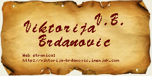 Viktorija Brdanović vizit kartica